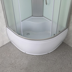 KABINA PRYSZNICOWA PÓŁOKRĄGŁA Z BRODZIKIEM WSH301B MAT CHROM 90x90 CM WSH301B-MAT-90