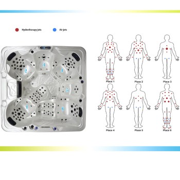JACUZZI OGRODOWE WANNA SPA703A 230x230 Cappuccino obudowa szara