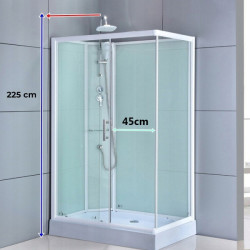 KABINA PRYSZNICOWA PROSTOKĄTNA Z BRODZIKIEM WSH307L LEWA BIAŁA 120x80 CM WSH307L-120X80