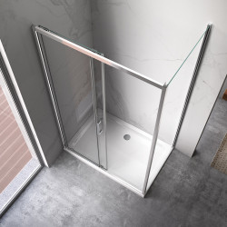KABINA PRYSZNICOWA PROSTOKĄTNA Z BRODZIKIEM KZ103A/SXL03C CHROM 100x80 CM
