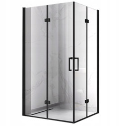 KABINA PRYSZNICOWA PROSTOKĄTNA KZ12C CZARNA 110X80 CM KZ12C-BL-110X80