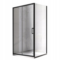 KABINA PRYSZNICOWA PROSTOKĄTNA KZ103 CZARNA 90x80 CM KZ103-BL-90X80