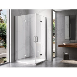 KABINA PRYSZNICOWA PROSTOKĄTNA + BRODZIK KZ13A/ST04A CHROM/BIAŁY 100x90 CM KZ13A+ST04A