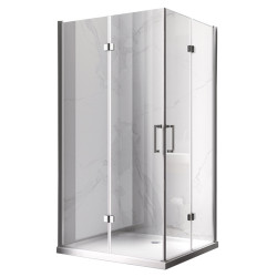 KABINA PRYSZNICOWA PROSTOKĄTNA + BRODZIK KZ13A/ST04A CHROM/BIAŁY 100x90 CM KZ13A+ST04A