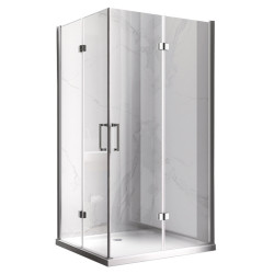 KABINA PRYSZNICOWA PROSTOKĄTNA + BRODZIK KZ13A/ST04A CHROM/BIAŁY 100x90 CM KZ13A+ST04A