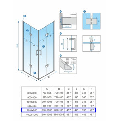 KABINA PRYSZNICOWA PROSTOKĄTNA + BRODZIK KZ13A/ST04A CHROM/BIAŁY 100x90 CM KZ13A+ST04A