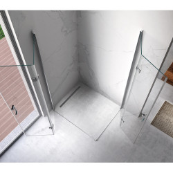 KABINA PRYSZNICOWA PROSTOKĄTNA + BRODZIK KZ13A/ST04A CHROM/BIAŁY 100x90 CM KZ13A+ST04A