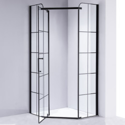 KABINA PRYSZNICOWA PIĘCIOKĄTNA Z BRODZIKIEM BS06B/SXL07B CZARNA 90x90 CM