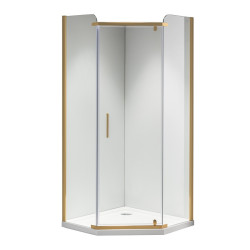 KABINA PRYSZNICOWA PIĘCIOKĄTNA KZ91A ZŁOTA 80x80 CM KZ91A-GL-80
