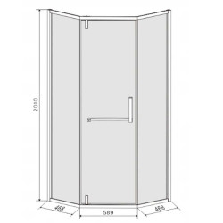 KABINA PRYSZNICOWA PIĘCIOKĄTNA KZ4026B CZARNA 90x90 CM KZ4026B-BL-90
