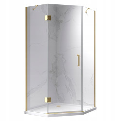 KABINA PRYSZNICOWA PIĘCIOKĄTNA KZ10B ZŁOTA 90x90 CM KZ10B-BL+ST08B-WH