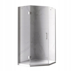 KABINA PRYSZNICOWA PIĘCIOKĄTNA KZ10B CHROM 90x90 CM KZ10B-90