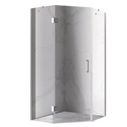 KABINA PRYSZNICOWA PIĘCIOKĄTNA KZ10A CHROM 80x80 CM KZ10A-80