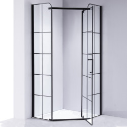 KABINA PRYSZNICOWA PIĘCIOKĄTNA BS06C CZARNA 100x100 CM BS06C-100