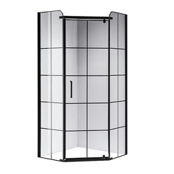 KABINA PRYSZNICOWA PIĘCIOKĄTNA BS06B CZARNA 90x90 CM BS06B-90