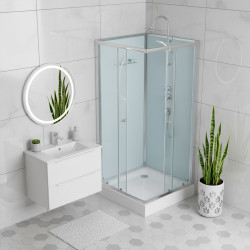 KABINA PRYSZNICOWA KWADRATOWA Z BRODZIKIEM WSH308 CHROM 90x90 CM WSH308-MAT-90