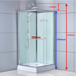 KABINA PRYSZNICOWA KWADRATOWA Z BRODZIKIEM WSH308 CHROM 90x90 CM WSH308-MAT-90