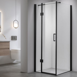 KABINA PRYSZNICOWA KWADRATOWA Z BRODZIKIEM KZ1390B/RIKO CZARNA/CZARNY 90x90 CM KZ1390B-BL+RIKO-BL