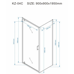 KABINA PRYSZNICOWA KWADRATOWA Z BRODZIKIEM KZ1390B/RIKO CZARNA/CZARNY 90x90 CM KZ1390B-BL+RIKO-BL