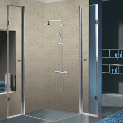 KABINA PRYSZNICOWA KWADRATOWA Z BRODZIKIEM KZ1290C/SXL02C CHROM/BIAŁY 100x100 CM KZ1290C+SXL02C