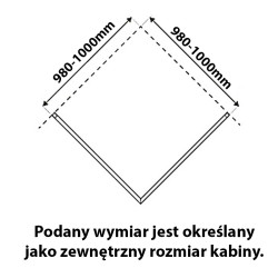 KABINA PRYSZNICOWA KWADRATOWA Z BRODZIKIEM KZ1290C/SXL02C CHROM/BIAŁY 100x100 CM KZ1290C+SXL02C