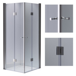 KABINA PRYSZNICOWA KWADRATOWA Z BRODZIKIEM KZ1290C/SXL02C CHROM/BIAŁY 100x100 CM KZ1290C+SXL02C