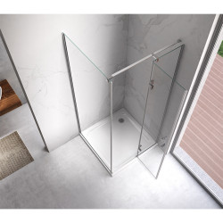 KABINA PRYSZNICOWA KWADRATOWA Z BRODZIKIEM KZ01D/ST06A CHROM/CZARNY 100x100 KZ01D+ST06A-BL
