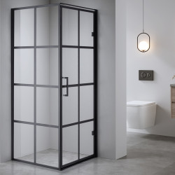 KABINA PRYSZNICOWA KWADRATOWA Z BRODZIKIEM BS10A/SXL02A CZARNA/BIAŁY 80x80 BS10A+SXL02A-WH