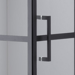 KABINA PRYSZNICOWA KWADRATOWA Z BRODZIKIEM BS10A/ST02A CZARNA/BIAŁY 80x80 CM BS10A+ST02A-WH