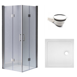 KABINA PRYSZNICOWA KWADRATOWA + BRODZIK KZ1290C/ST06A CHROM/BIAŁY 100x100CM KZ1290C+ST06A-WH