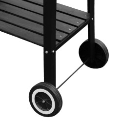 GRILL OGRODOWY WĘGLOWY Z PÓŁKAMI I ROŻNEM VL06-RS CZARNY VL06-RS-BLACK