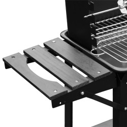 GRILL OGRODOWY WĘGLOWY Z PÓŁKAMI I ROŻNEM VL06-RS CZARNY VL06-RS-BLACK