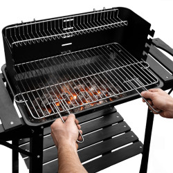 GRILL OGRODOWY WĘGLOWY Z PÓŁKAMI I ROŻNEM VL06-RS CZARNY VL06-RS-BLACK