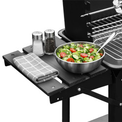 GRILL OGRODOWY WĘGLOWY Z PÓŁKAMI I ROŻNEM VL06-RS CZARNY VL06-RS-BLACK