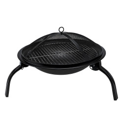 GRILL OGRODOWY WĘGLOWY Z POKRYWĄ VL07 CZARNY VL07-BLACK
