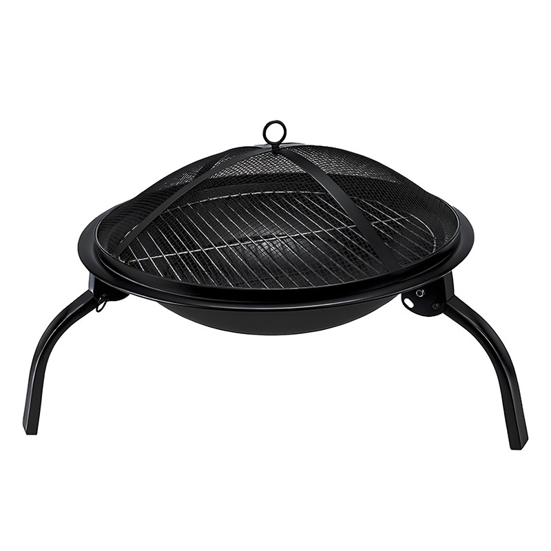GRILL OGRODOWY WĘGLOWY Z POKRYWĄ VL07 CZARNY VL07-BLACK