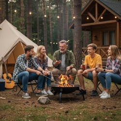 GRILL OGRODOWY WĘGLOWY Z POKRYWĄ VL07 CZARNY VL07-BLACK