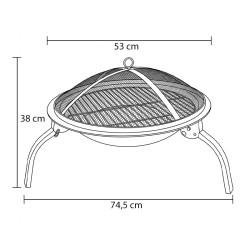 GRILL OGRODOWY WĘGLOWY Z POKRYWĄ VL07 CZARNY VL07-BLACK
