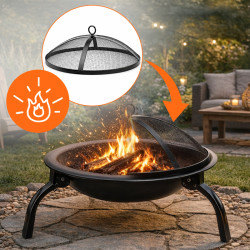 GRILL OGRODOWY WĘGLOWY Z POKRYWĄ VL07 CZARNY VL07-BLACK