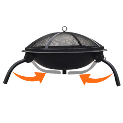 GRILL OGRODOWY WĘGLOWY Z POKRYWĄ VL07 CZARNY VL07-BLACK