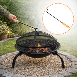 GRILL OGRODOWY WĘGLOWY Z POKRYWĄ VL07 CZARNY VL07-BLACK