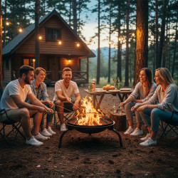 GRILL OGRODOWY WĘGLOWY Z POKRYWĄ VL07 CZARNY VL07-BLACK