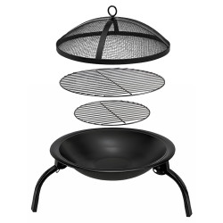 GRILL OGRODOWY WĘGLOWY Z POKRYWĄ VL07 CZARNY VL07-BLACK