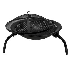 GRILL OGRODOWY WĘGLOWY Z POKRYWĄ VL07 CZARNY VL07-BLACK
