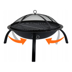 GRILL OGRODOWY WĘGLOWY Z POKRYWĄ VL07 CZARNY VL07-BLACK