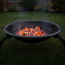 GRILL OGRODOWY WĘGLOWY Z POKRYWĄ VL07 CZARNY VL07-BLACK