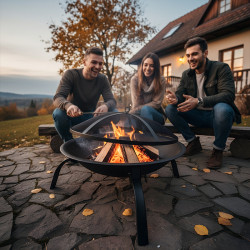 GRILL OGRODOWY WĘGLOWY Z POKRYWĄ VL07 CZARNY VL07-BLACK