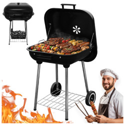 GRILL OGRODOWY WĘGLOWY Z POKRYWĄ VL05 CZARNY VL05-BLACK