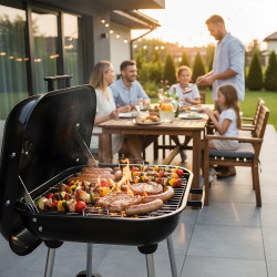GRILL OGRODOWY WĘGLOWY Z POKRYWĄ VL05 CZARNY VL05-BLACK