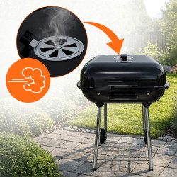 GRILL OGRODOWY WĘGLOWY Z POKRYWĄ VL05 CZARNY VL05-BLACK